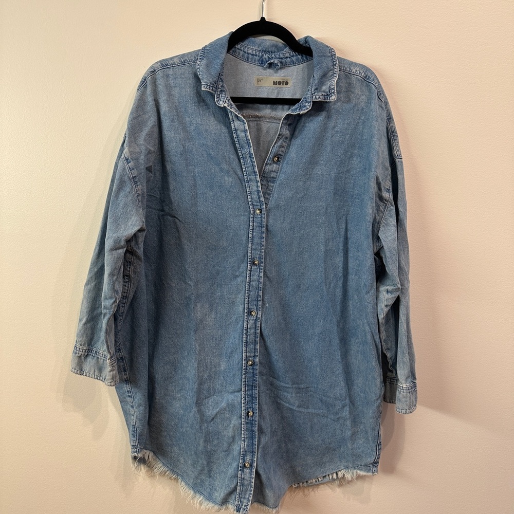 Top Shop Denim Button Down Long Sleeve